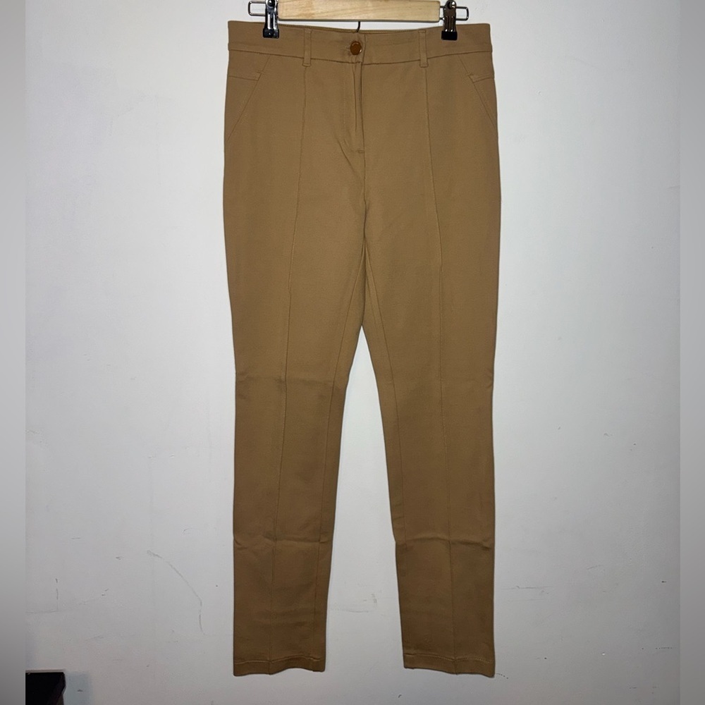 So Slimming by Chico’s Girlfriend tan chino button dress pants Women’s size 0